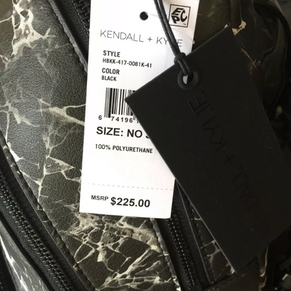 NEW Kendall + Kylie Black Marble Sloane Backpack